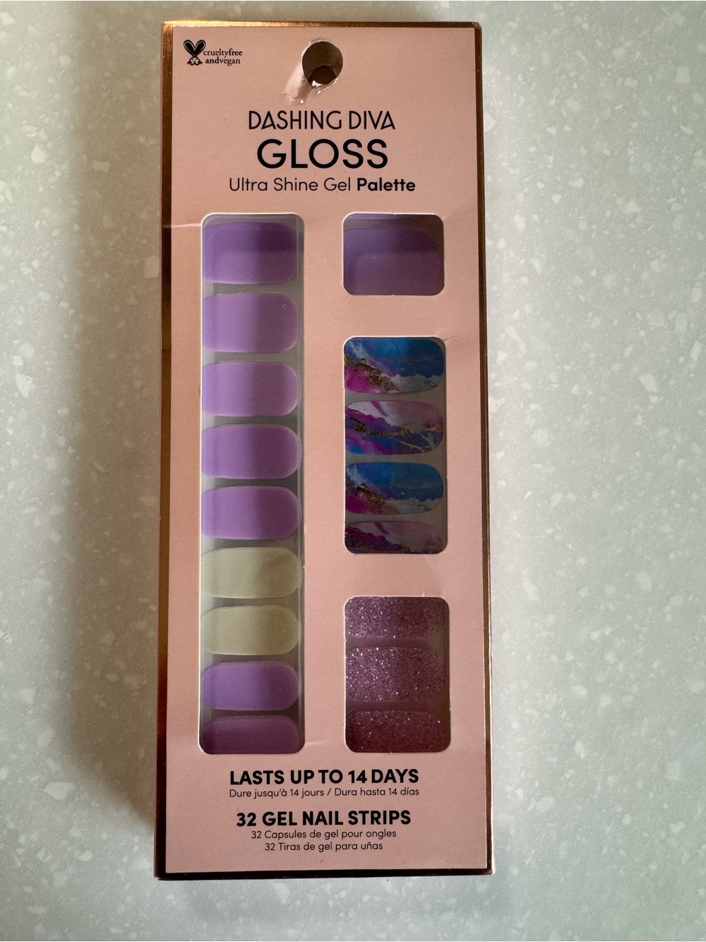 Gloss Ultra Shine Gel Palette Nail Strips - Purple/White